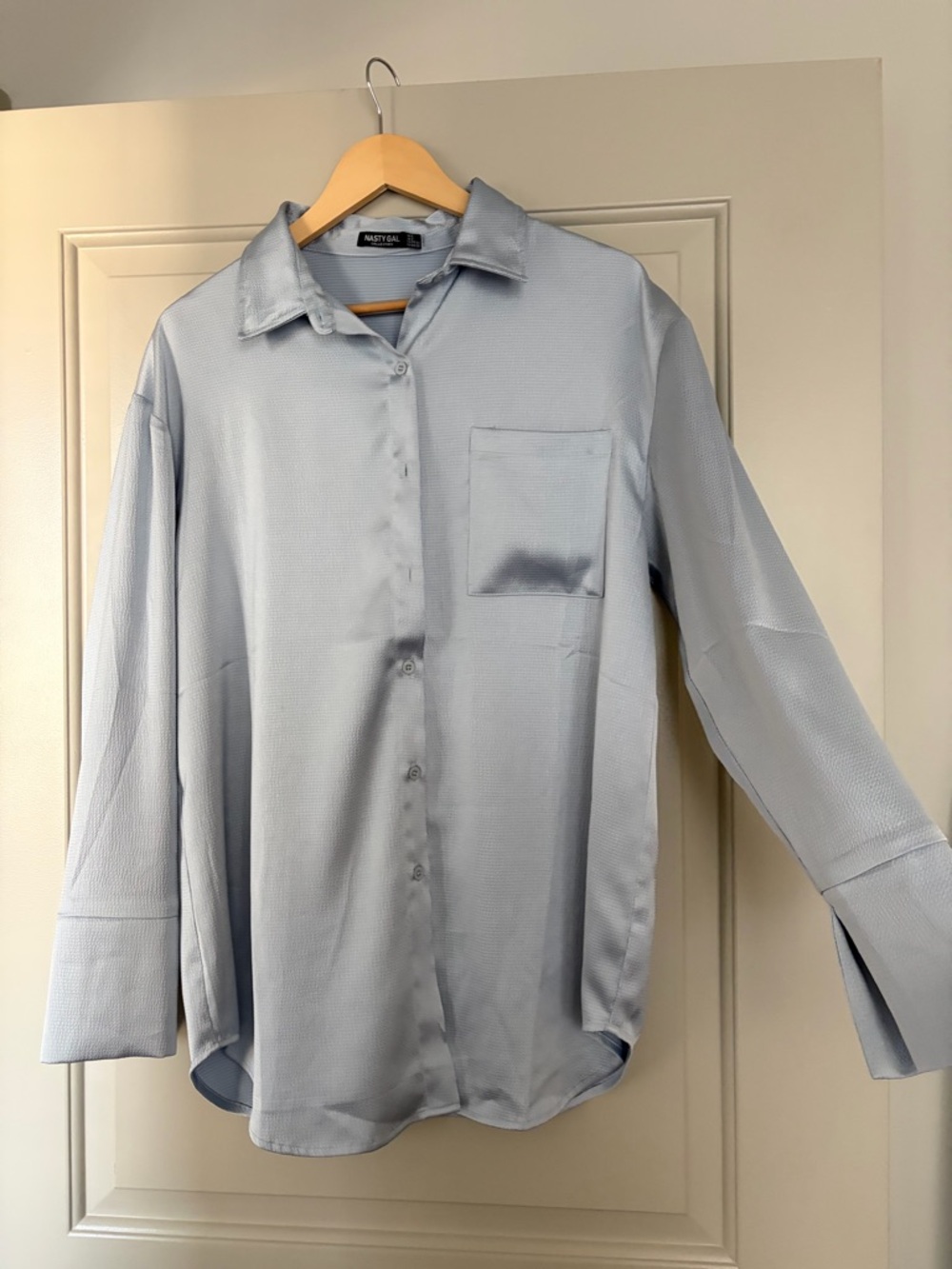 Nasty Gal Light Blue Casual Button-Up Shirt